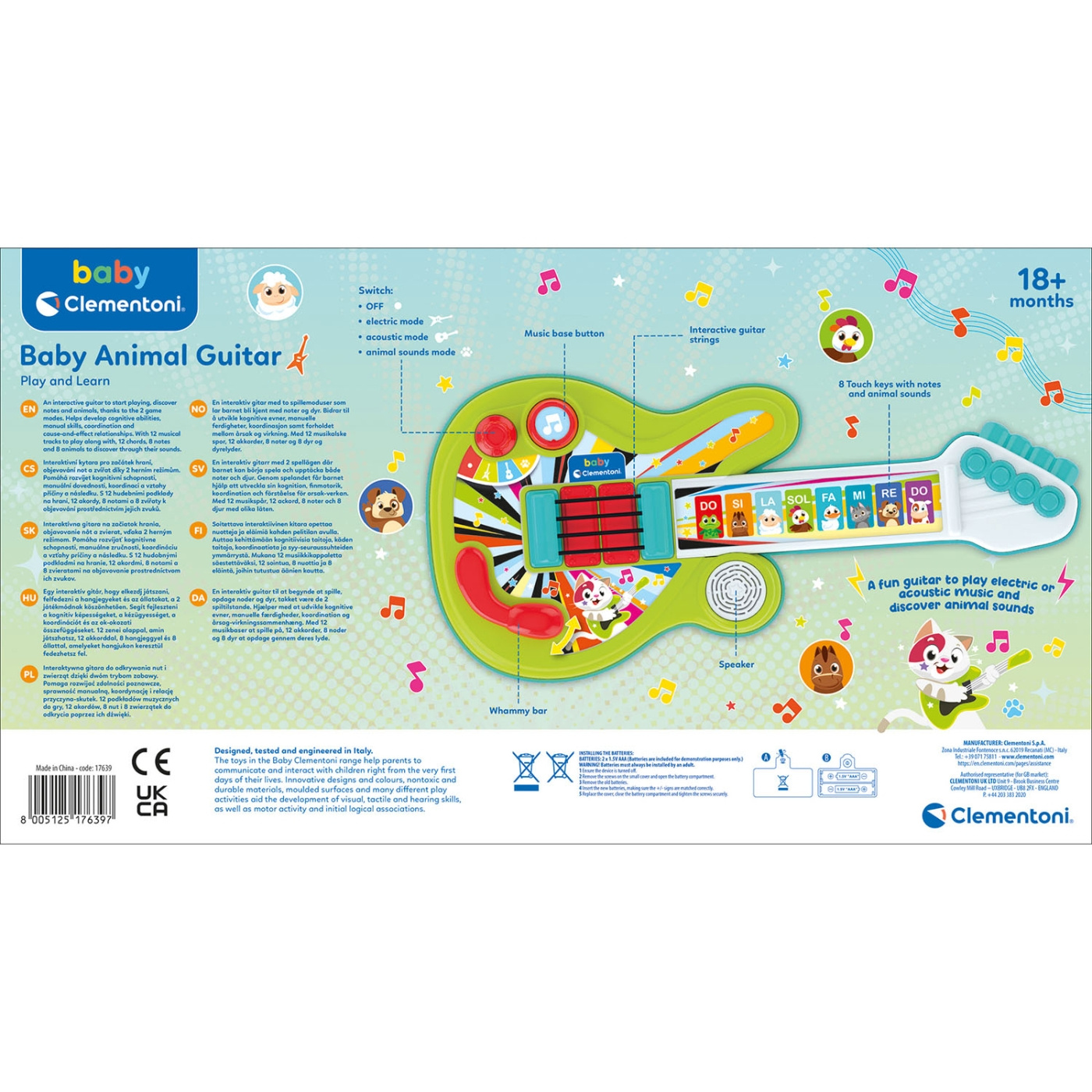 Clementoni Musikalsk Leketøy Gitar Musical Toy Guitar